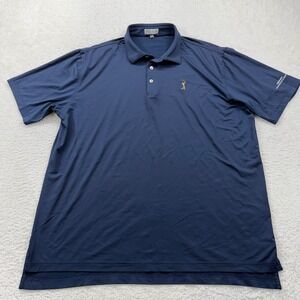 Peter Millar Summer Comfort Golf Polo Shirt Mens XL Blue Agronomy